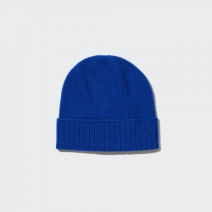 Uniqlo 100pct Cashmere Knitted Beanie Hat Väskor Dam Blå | YPHKE-6734