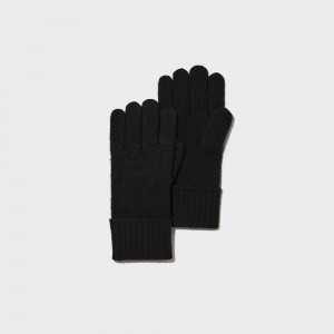 Uniqlo 100pct Cashmere Knitted Gloves Väskor Dam Svarta | UJPFM-9854