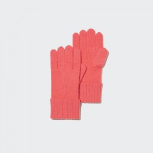 Uniqlo 100pct Cashmere Knitted Gloves Väskor Dam Rosa | VUJNE-2617