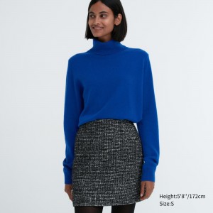 Uniqlo 100pct Cashmere Turtleneck Jumper Jumpers Dam Blå | LGUVN-6235