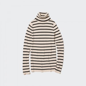 Uniqlo 100pct Extra Fine Merino Ribbed Turtleneck Jumper Jumpers Dam Vita | OEYGB-7436