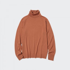Uniqlo 100pct Extra Fine Merino Turtleneck Jumper Jumpers Dam Orange | ONDUZ-2705