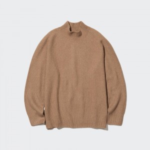 Uniqlo 3d Knit Seamless Souffle Yarn Mock Neck Jumper Jumpers Herr Bruna | KJSUH-5927
