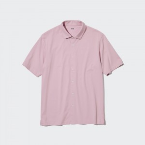 Uniqlo Airism Polo Shirt Open Collar Polotröja Herr Rosa | UDKEW-5731