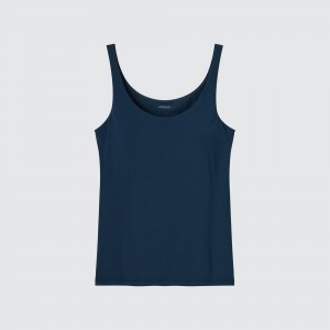 Uniqlo Airism Sleeveless Bra Top T-shirt Dam Marinblå | ZFGYE-9827