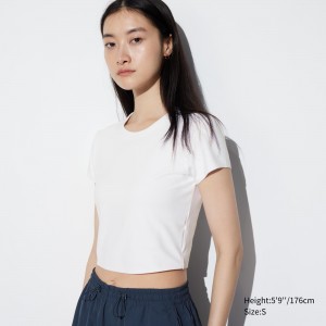 Uniqlo Airism Ultra Soft Cropped T-Shirt T-shirt Dam Vita | RXZAL-8947