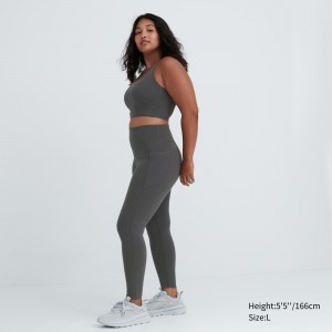 Uniqlo Airism Uv Protection Soft Leggings With Pockets Blast Dam Grå | XGWFO-5382