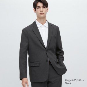 Uniqlo Airsense Ultra Light Wool Like Jacket Kostymer Herr Mörkgrå | BFUYP-9361
