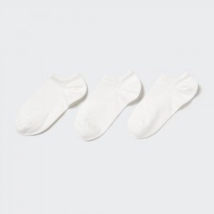 Uniqlo Ankle Socks Three Pairs Strumpor Dam Vita | DFTPK-7264
