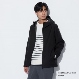 Uniqlo Blocktech 3d Cut Parka Jackor Herr Svarta | NWXIV-3120