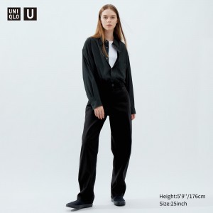 Uniqlo Chino Trousers Blast Dam Svarta | HCBGK-2984