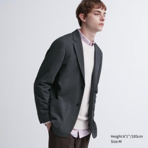 Uniqlo Comfort Blazer Jacket Jackor Herr Mörkgrå | KNHGO-7320