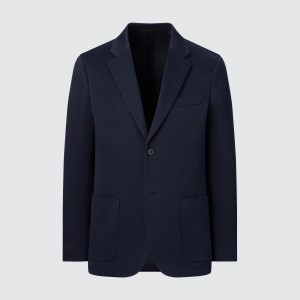 Uniqlo Comfort Blazer Jacket Kostymer Herr Marinblå | RDHQW-8302