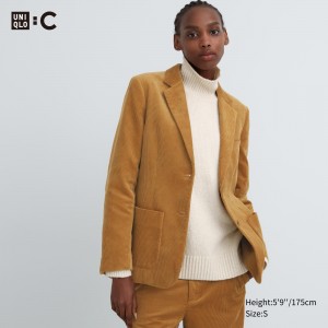 Uniqlo Corduroy Blazer Jacket Jackor Dam Bruna | KQMEY-1695