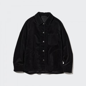 Uniqlo Corduroy Coverall Jackor Dam Svarta | OTCUG-2087