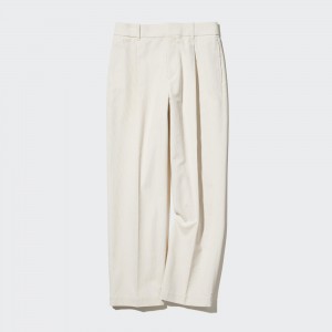 Uniqlo Corduroy Pleated Wide Leg Trousers Long Blast Dam Vita | GDCJH-5231