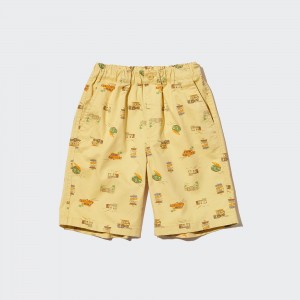 Uniqlo Cotton Stretch Printed Easy Shorts Shorts Barn Gula | ZPGOC-1245
