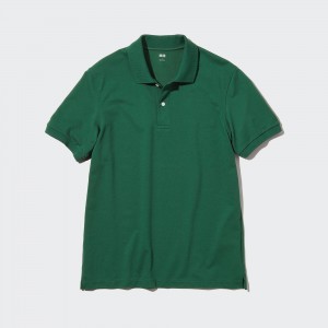 Uniqlo Dry Pique Polo Shirt Polotröja Herr Gröna | UASJV-6274