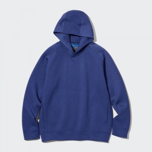 Uniqlo Dry Stretch Hoodie Hoodie Herr Blå | JLHDU-9704