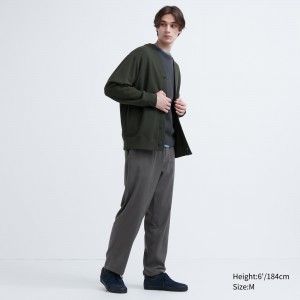 Uniqlo Flannel Easy Ankle Length Trousers Långbyxor Herr Grå | PJDCF-5193