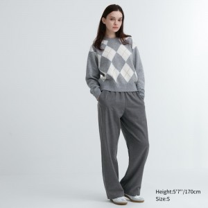 Uniqlo Flannel Trousers Blast Dam Mörkgrå | WPTSX-7296