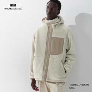 Uniqlo Fleece Zipped Hoodie Hoodie Herr Beige | TYPJC-7953