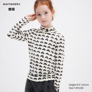 Uniqlo Girls Heattech Turtleneck Long Sleeved Thermal Top T-shirt Barn Vita | NJCSU-3581
