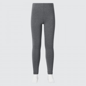 Uniqlo Heattech Cotton Extra Warm Thermal Leggings Mjukisbyxor Barn Mörkgrå | JOSAV-9708
