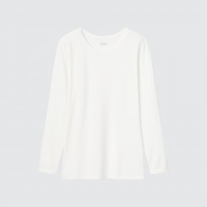 Uniqlo Heattech Crew Neck Long Sleeved Thermal Top T-shirt Dam Vita | WLHNX-9637
