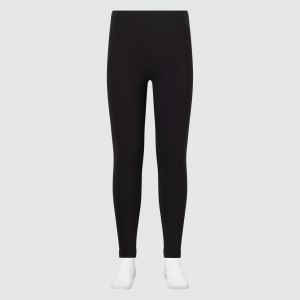 Uniqlo Heattech Extra Warm Cotton Thermal Leggings Mjukisbyxor Barn Svarta | ACPEO-1875