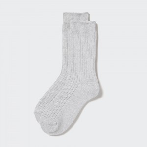 Uniqlo Heattech Ribbed Thermal Socks Strumpor Dam Grå | TQCKM-4135
