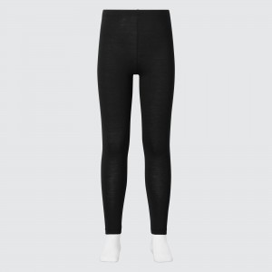 Uniqlo Heattech Thermal Leggings Mjukisbyxor Barn Svarta | MQILW-2795