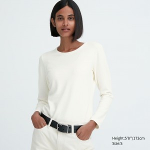 Uniqlo Heattech Ultra Warm Crew Neck Long Sleeved Thermal Top T-shirt Dam Vita | OLIJV-4791
