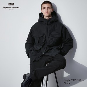 Uniqlo Heattech Warm Padded Utility Jacket Jackor Herr Svarta | ASYNL-0328