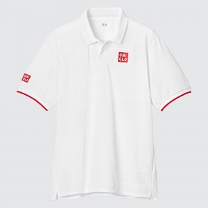 Uniqlo Kei Nishikori London 2022 Dry Ex Polo Shirt Polotröja Herr Vita | AMBHQ-3817
