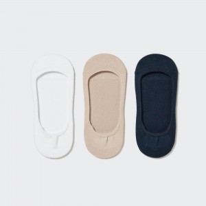 Uniqlo Low Cut Invisible No Show Socks Three Pairs Strumpor Dam Vita | JFITP-4258
