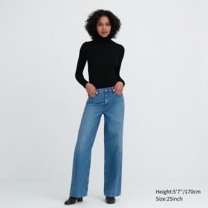 Uniqlo Low Rise Baggy Fit Jeans Jeans Dam Blå | WJMLG-8912