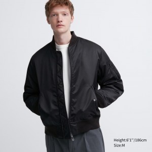 Uniqlo Ma 1 Blouson Jacket Jackor Herr Svarta | TNPGS-4720