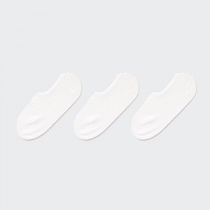 Uniqlo Mesh Invisible No Show Socks Three Pairs Strumpor Dam Vita | JBZOH-9207