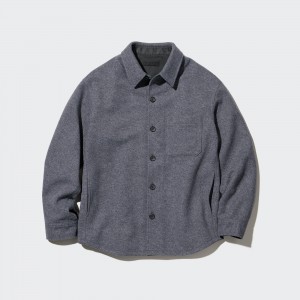 Uniqlo Overshirt Jacket Övertröja Herr Grå | GWOJX-8935