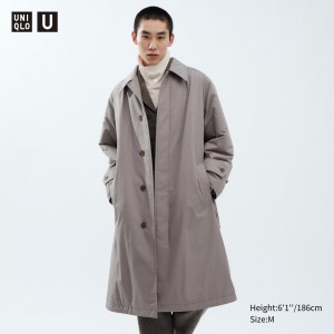 Uniqlo Padded Single Breasted Coat Jackor Herr Grå | WGNBO-9472