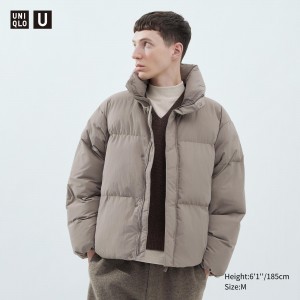 Uniqlo Padded Volume Jacket Jackor Herr Beige | RIEPC-4263