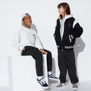 Uniqlo Parachute Cargo Trousers Mjukisbyxor Barn Svarta | BHDKU-3460