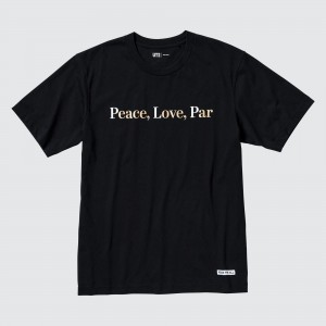 Uniqlo Peace For All Graphic T-Shirt Adam Scott T-shirt Dam Svarta | LGVRT-6920