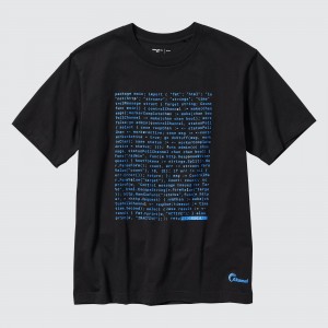 Uniqlo Peace For All Graphic T-Shirt Akamai Technologies T-shirt Dam Svarta | KCERZ-5462