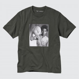 Uniqlo Peace For All Graphic T-Shirt Jean Michel Basquiat And Christopher Makos T-shirt Dam Mörkgrå | XDEHN-8153