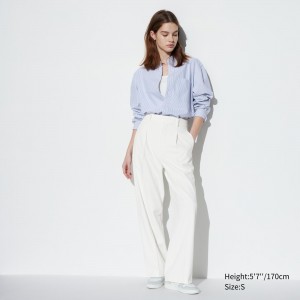 Uniqlo Pleated Wide Leg Trousers Blast Dam Vita | SOQLV-9712