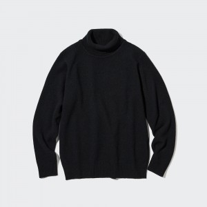 Uniqlo Premium Lambswool Turtleneck Jumper Jumpers Herr Svarta | KBLTH-8730