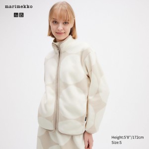 Uniqlo Printed Fleece Jacket Jackor Dam Ljusgrå | FUATV-7348