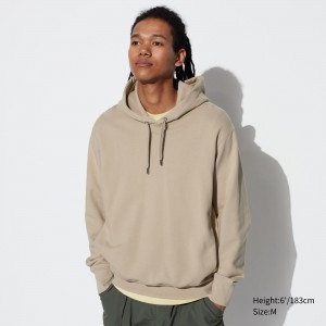Uniqlo Pullover Hoodie Hoodie Herr Beige | DPOQL-7941